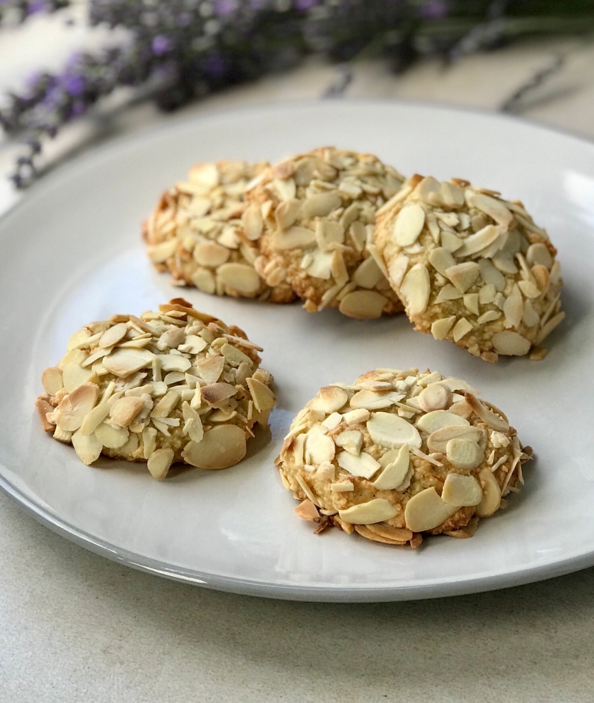Orange and Almond cookies on a plate